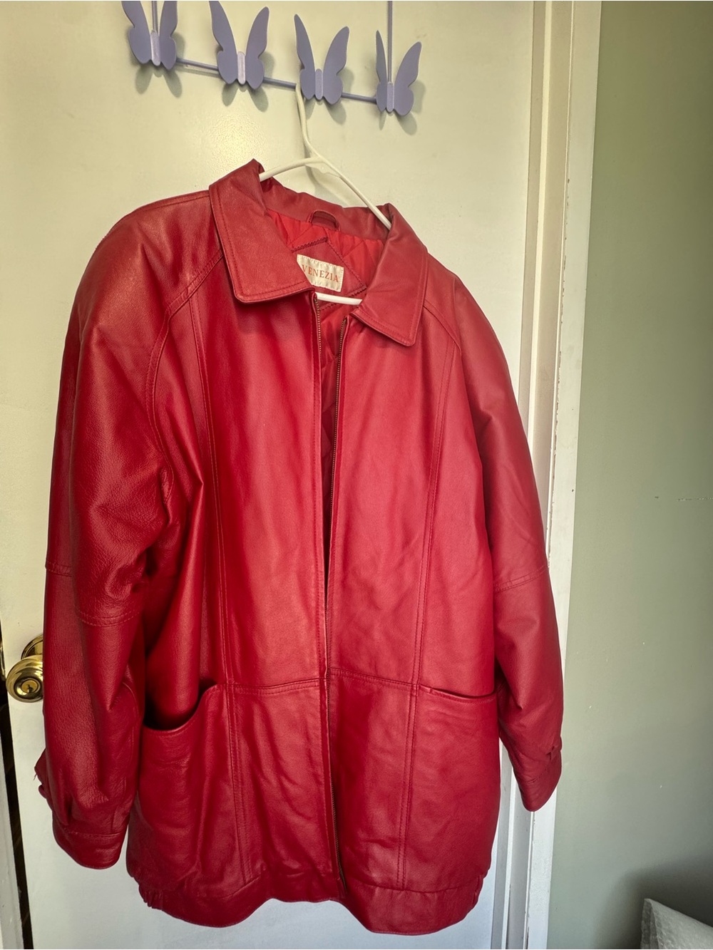 Venezia Bold Red Leather Jacket